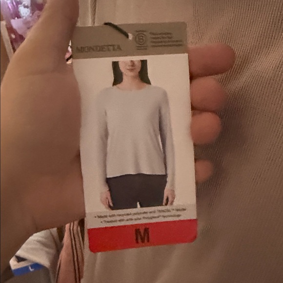 Mondetta Women's Light Gray Long-Sleeve Crewneck Tee - Picture 6 of 8